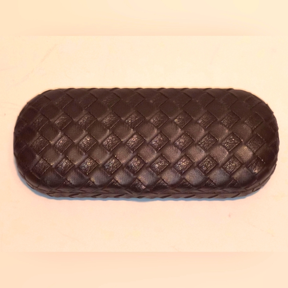 Leather Woven Eyeglass Case | Deep Brown | Like New - Picture 1 of 2